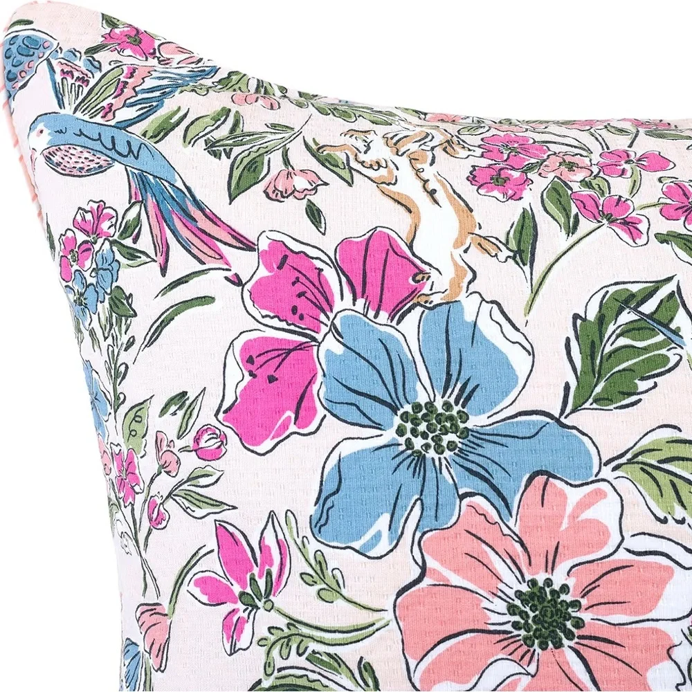 Kate Spade Curious Garden Comforter Set Full/Queen Pink Floral Cotton 3Pc